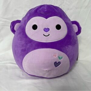 Squishmallows 2024 Valentines Hartman the Purple Monkey, 11" New With Tags